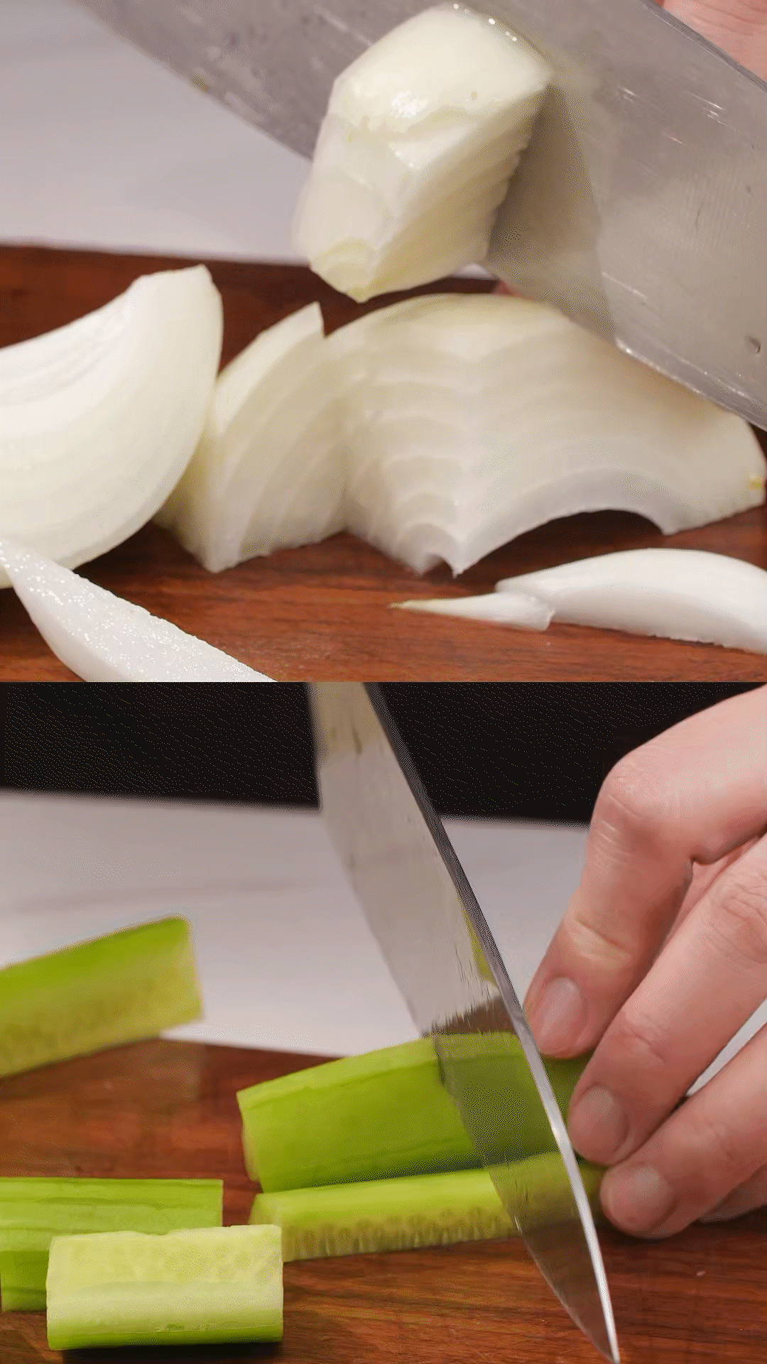 番茄、黃瓜、洋蔥切丁，用適量鹽殺水